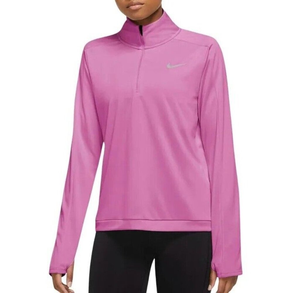Nike Dri-FIT Pink Pacer Crewneck Long Sleeves Running Top Womens Size Medium